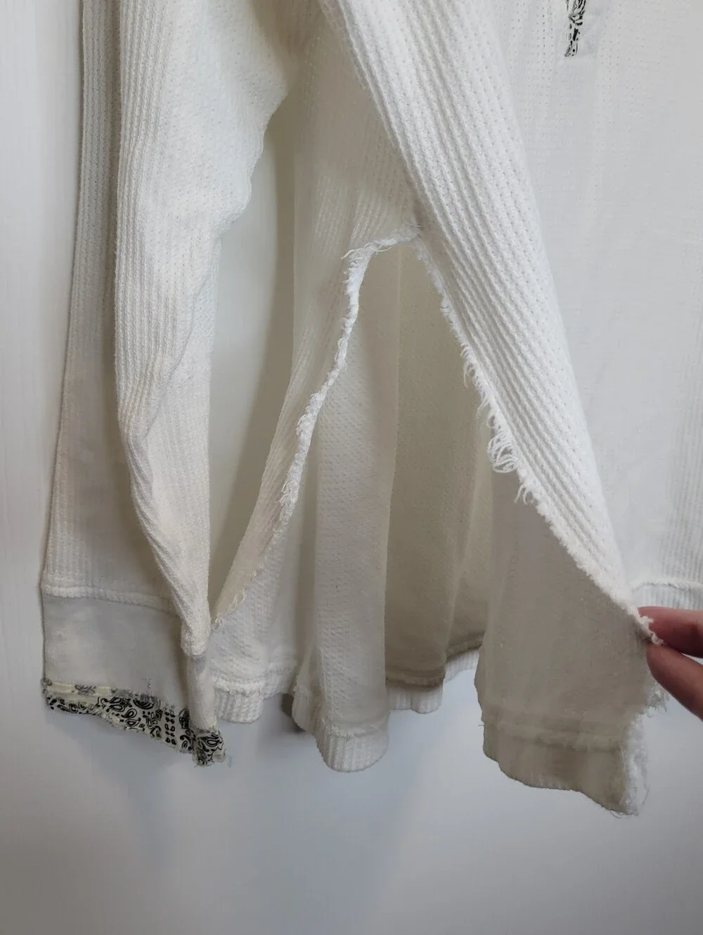 Free People Fall For You Thermal Henley L White